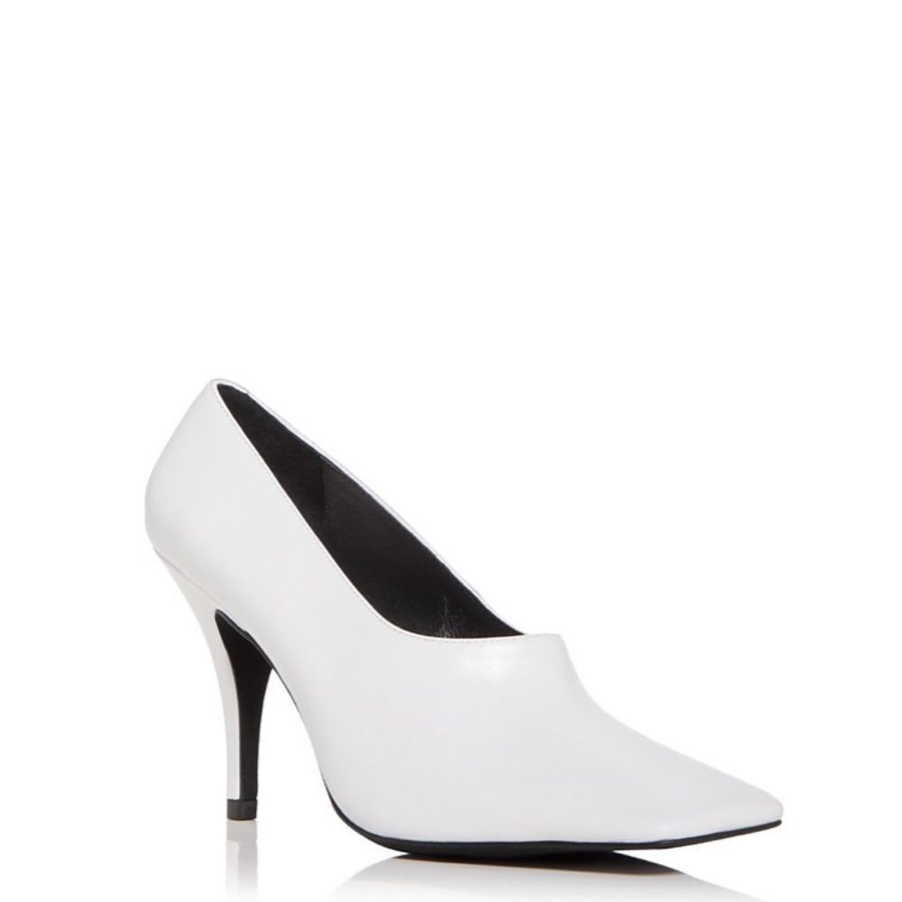 Jeffrey Campbell Women's Natalya Square Toe Pumps White Size9.5